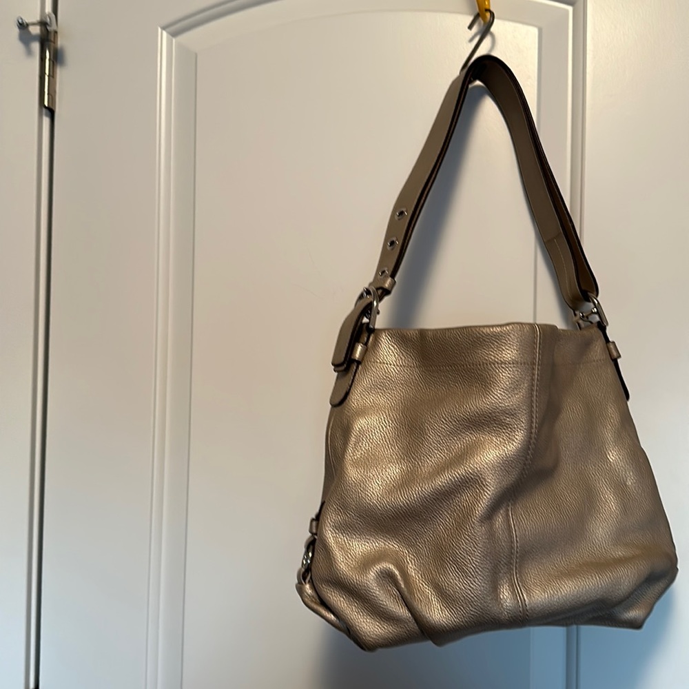 Coach hobo style, iridescent, leather bag